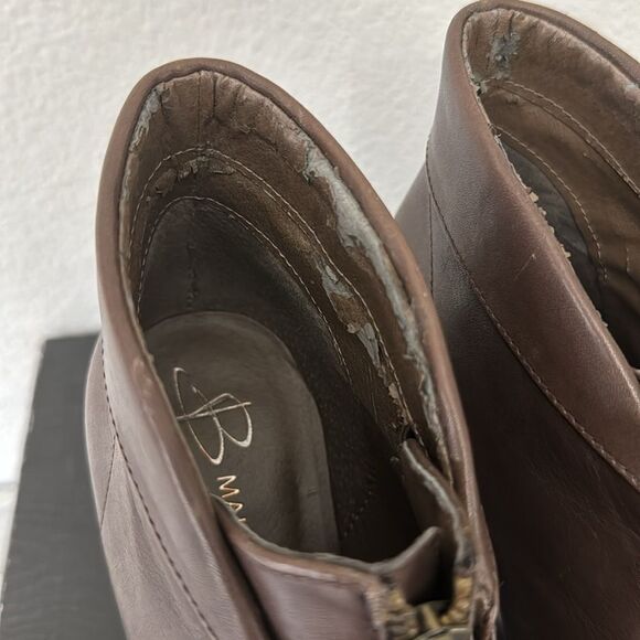 B Makowsky Dark Brown Leather Booties Size 5.5 - Picture 13 of 14